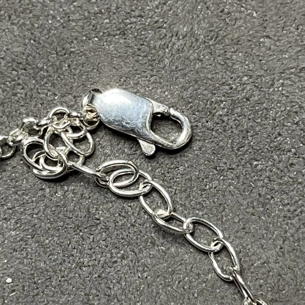 Silver Chain Charm Bracelet, Key Beating Heart Clover Boy Tree 5 Charms 925